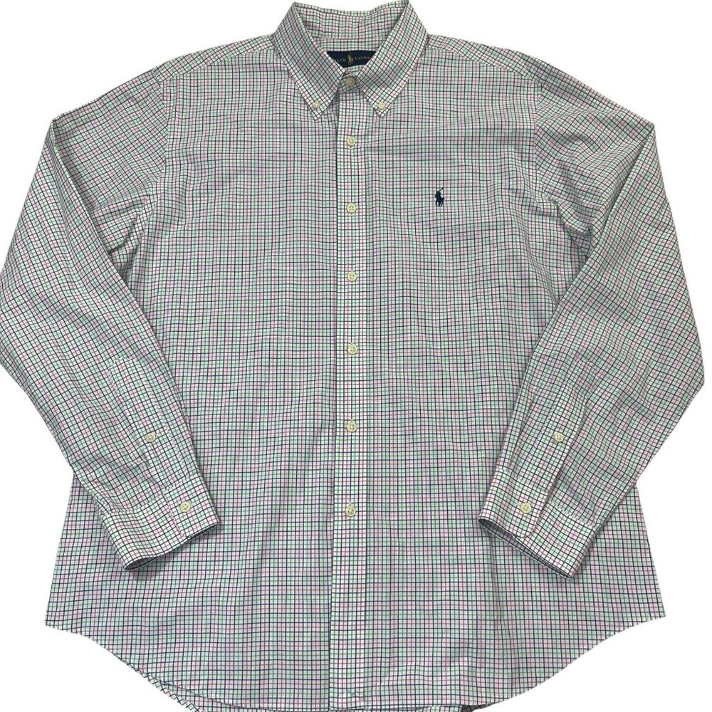 Ralph Lauren polo pony logo check shirt Men's size XL
